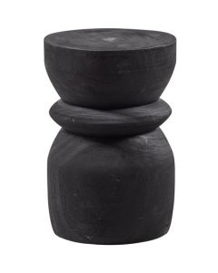 Taburete de madera negra 40xØ28cm