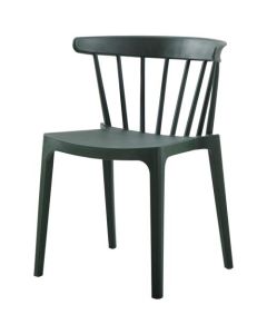 Silla de jardín con listones de plástico color verde militar