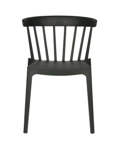 Silla de jardín con listones de plástico negro