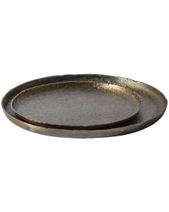 Set de 2 Bandejas Lincoln - Metal Antiguo de Bronce