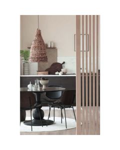 Silla de Comedor El Paso - Cuero Sintético/Madera Negra