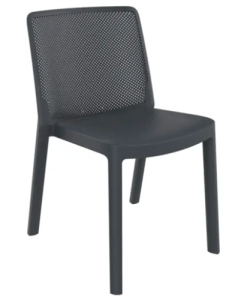 Silla apilable Menorca Gris Oscuro plástico, 4 unidades