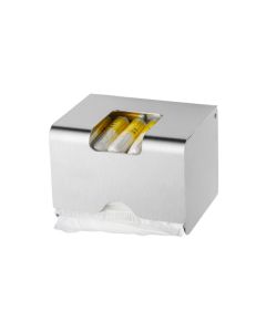 Dispensador de tampones y compresas compacto de acero inoxidable