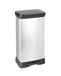 Pedaalemmer Decobin Duo 23+23 liter, Curver - zilver, zwart