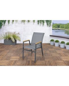 Silla de jardín Umeå Aluminio Aspecto Madera