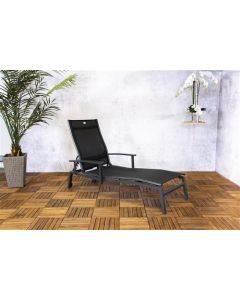 Tumbona La Gomera Aluminio Negro