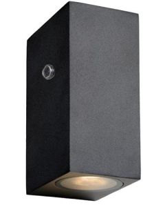 Aplique con sensor de luz y oscuridad - negro incluido 2x 3 W GU10