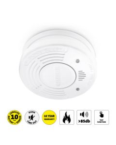 Detectordehumo con batería y vida útil del sensor de 10 años Blanco