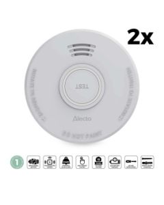 Detector de humo independiente con batería de 1 año 2 unidades